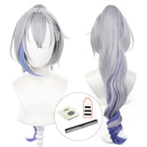 Halloweez Silver Wolf Cosplay Wig - Heat Resistant Synthetic Fiber for Honkai Star Rail Characters - Halloweez